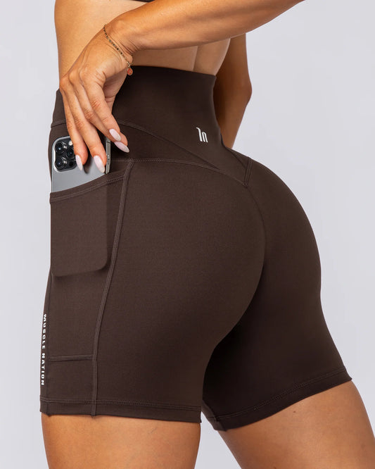 Unrivalled Cocoa Pocket Shorts