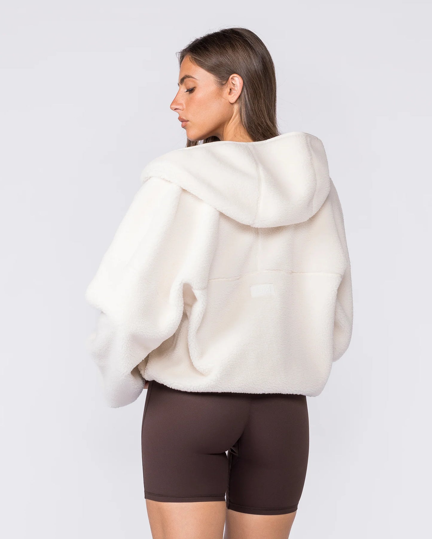 Sherpa Zip Through Cream Hoodie